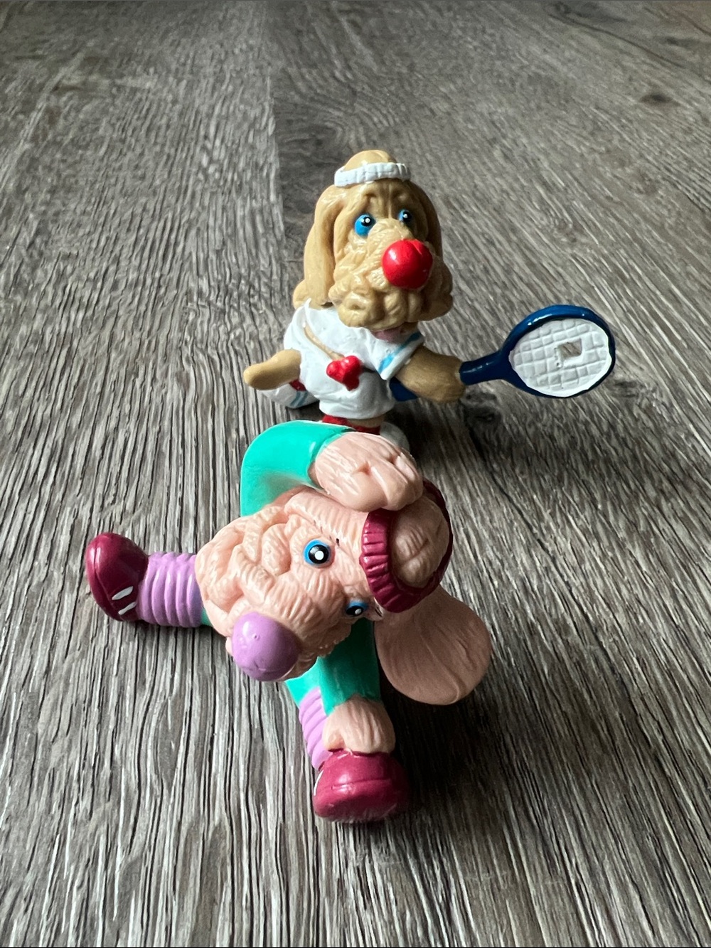 VINTAGE lot of 2 Wrinkles PVC figures Ganz Bros. 1980s sports theme characters